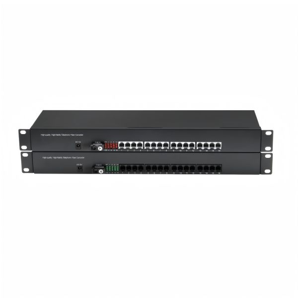 16 Channel Analog Telephone Multiplexer Rack Mount Fiber Optic Mux