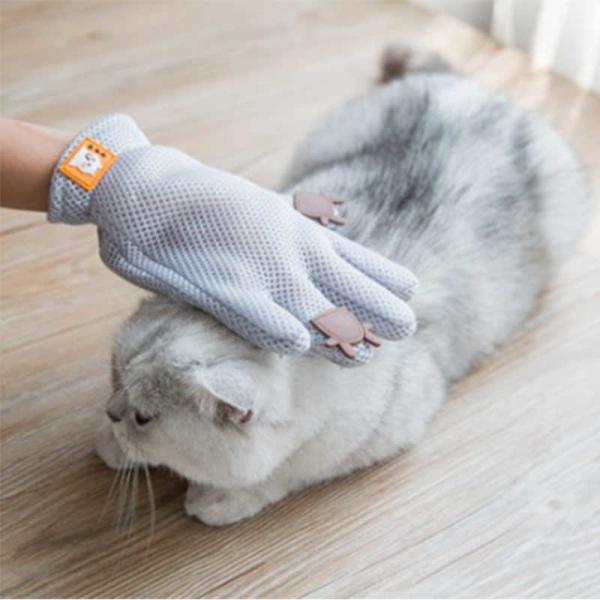 A ferramenta da preparação do cão da escova de Deshedding do cabelo da luva do animal de estimação do silicone para remove o cabelo