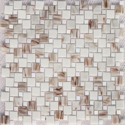 fireplace backsplash tile aluminum mix glass mosaic tile LAR001