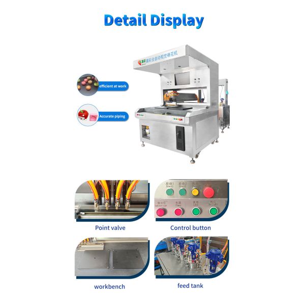 Automatic 4 Colors Stainless Steel Visual Chocolate Dripping Machine Cake Decorating Machine for Making Candy Ice Cream