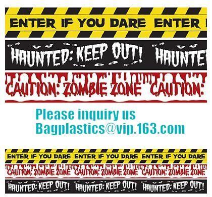 Rolls Halloween Caution Party Tape,Party halloween banner , plastic streamer caution party tape, fright tape bagease