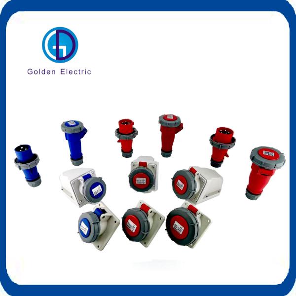 IP44 Rainproof Industrial Electric Plug And Socket 32A Wall Mounted type