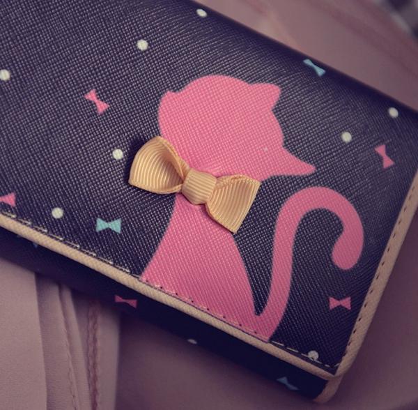 Tie cat wallet 2016 new Miss Han Ban lovely cartoon printed long section of loose change
