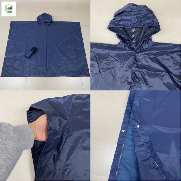 50*80 fait sur commande » accessoires écologiques bleus d'imperméable réutilisable unisexe de RPET extérieurs