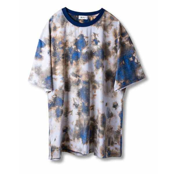 O Neck Acid Wash T Shirt Mens , 100% Cotton Material Mens Tie Dye T Shirt