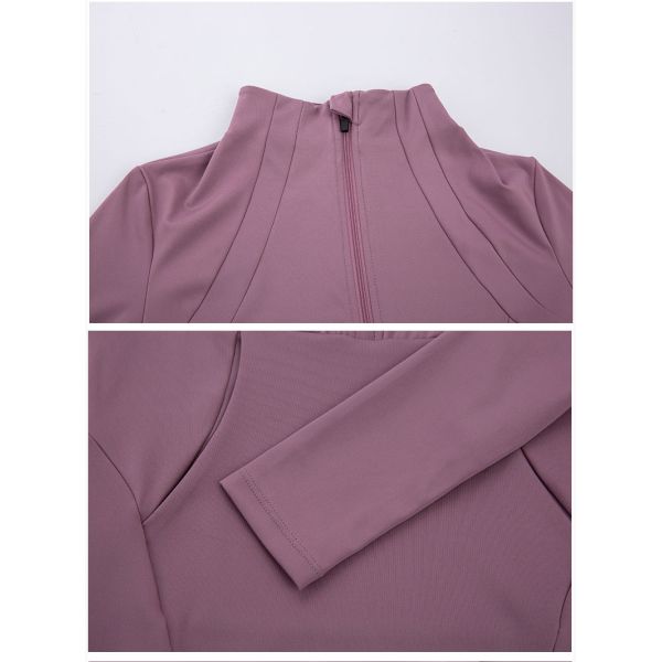 Richee 3/4 верхних частей рукава застежка-молнии передних длинных, сухие подходящие дамы бежать рукав верхних частей длинный