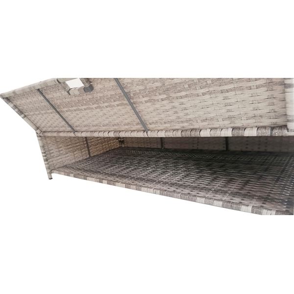 Leisure Outdoor Rattan Double Sun Bed Rattan Wicker Chaise Lounge Daybed With Canopy