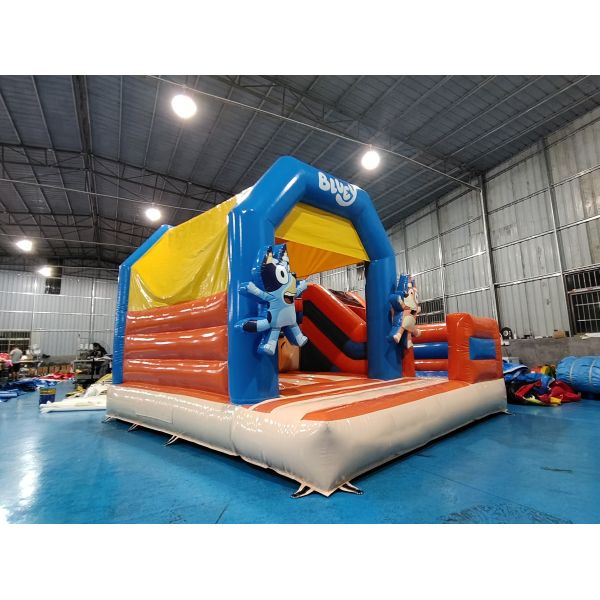 Устойчивый к пробоям Детский скачкообразный замок со слайд-собаками Мультфильм