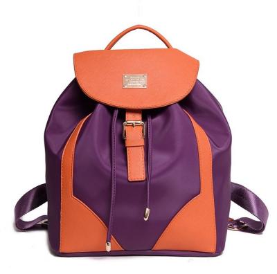 2016 new nylon with PU leather travel bag hit the color shoulder bag Mummy College fashion women's backpack