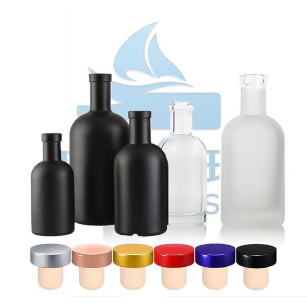 Hot Stamping Super Flint Glass 750ml Amber Color Red Wine Bordeaux Bottle Glass Wine Bottle