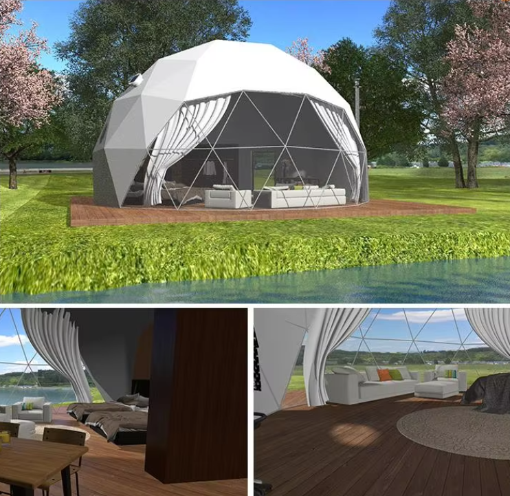Торговая палатка Иглу Геодезический купол Стальная конструкция Кампинг-палатка Гостиница Глампинг Круглый купол