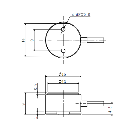 Тип датчик силы обжатия весовой ячейки 200Н 0.1кг столбца нержавеющей стали растяжимый