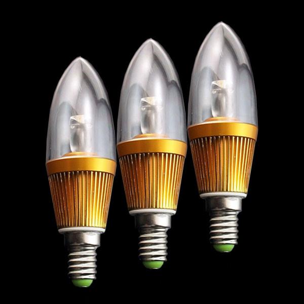 3W E14 Warm / White SMD Led Light Bulb Decoration High Power Light Candle Spotlight Lamp