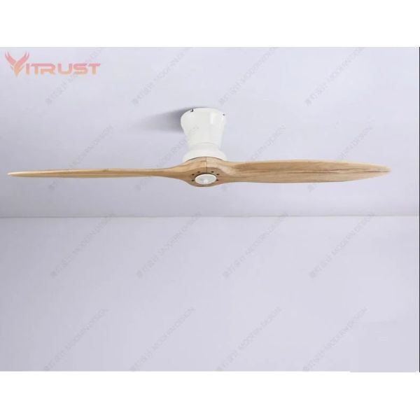Dimmable ceiling fan with LED Light 60 inch Indoor wood Two-Blade Ceiling Fan light(WH-VLL-40)