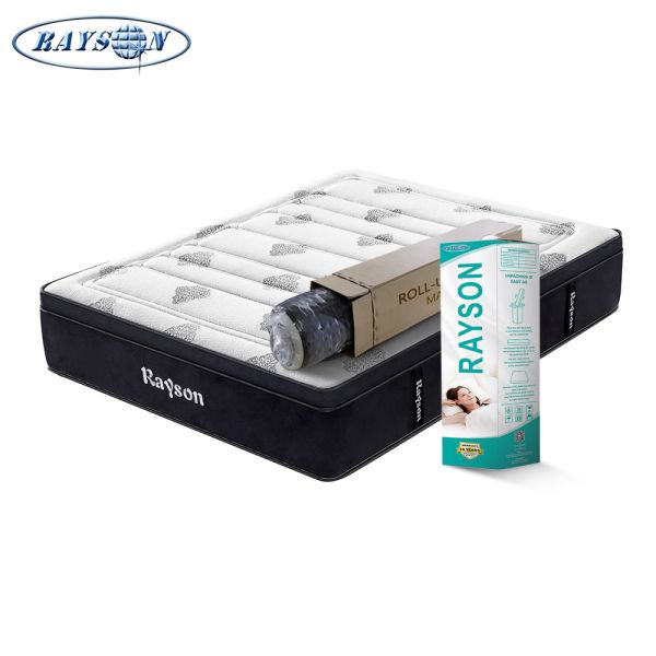 Matelas jailli de l'Europe de dessus du Roi Size de poche cinq étoiles noire d'hôtel