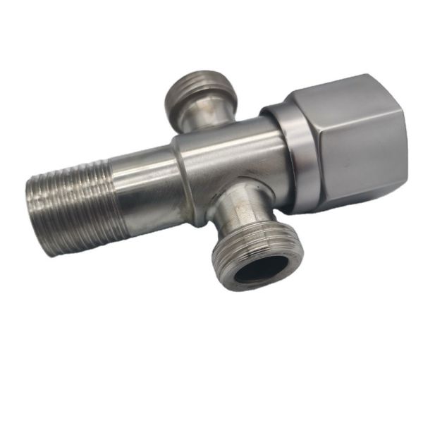 Angle Valve Multifunction Stainless Steel 3Ways T Valves for Bathroom Engineering