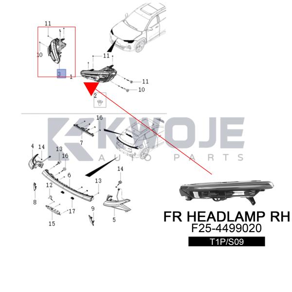 F25-4499020  Luces de circulación diurna  es adecuado para JETOUR T1P/S09