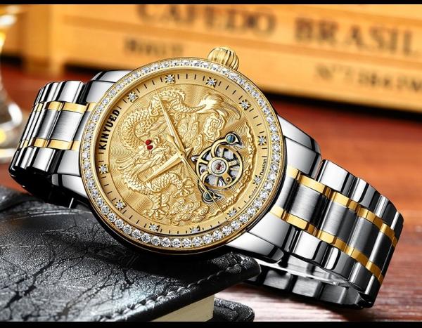 KINYUED watches men wrist Automatic Mechanical Movement stainless steel band custom logo