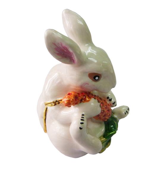 Easter Rabbit Trinket Box Rabbit Trinket Box Crystals Rabbit Trinket Jewelry Box Bejeweled Easter Bunny Jewelry Box