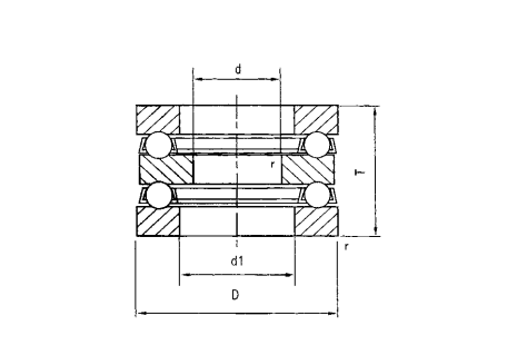 52207 Высокоточный тяговой подшипник из хромной стали со статической нагрузкой 78200N