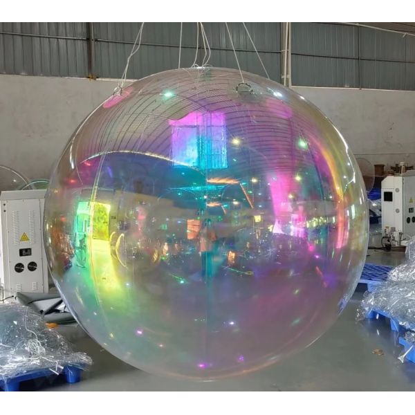 Big Shiny Chameleon Ball Mirror Balloon Silver PVC Inflatable Christmas Ball for Festival Decorate