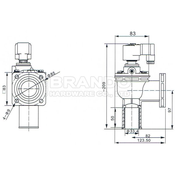 Тип вход КАК25ФС Гоен дюйма клапана реактивного сопла 1 1/2 ИМПа ульс сборника пыли служил фланцем 24ВДК 220ВАК