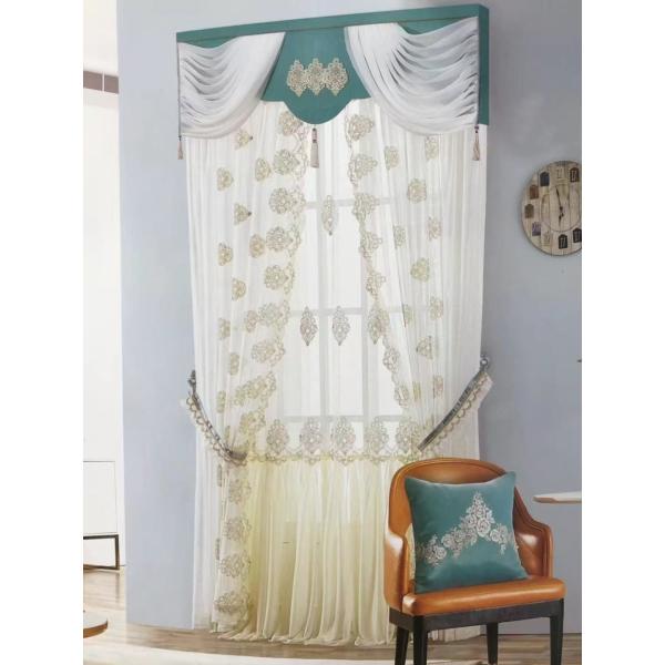 Hollowed White Cotton Lace Embroidery Muslin Curtains Blackout Window Hotels Hospitals