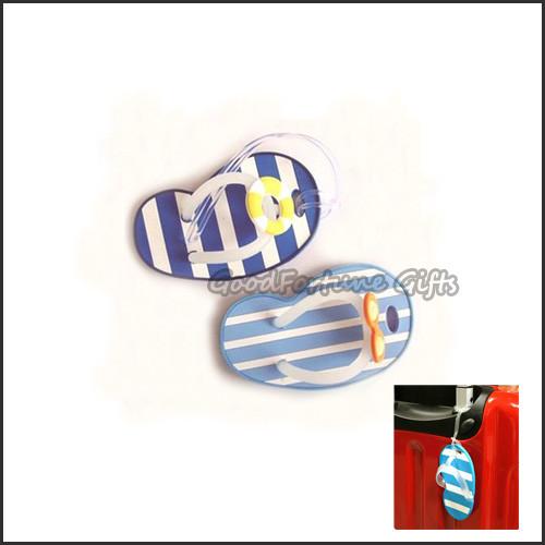 Customed promotional Eco pvc slippers tavel luggage bag tag lable printed logo