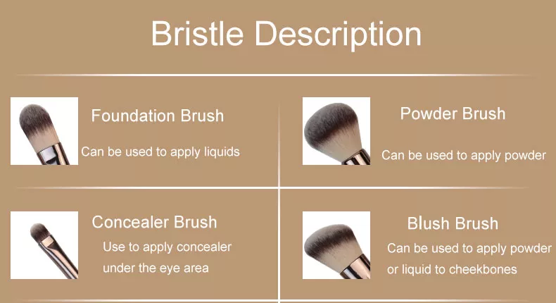 Champagne Gold Makeup Brush Set For Exquisite Makeup Creation