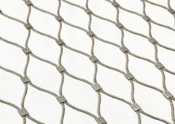 58mm Stainless Steel Woven Wire Rope Mesh  For Zoo Enclosure Slope Protection