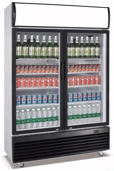 Vertical Double Door Beverage Cooler Refrigerator 430L Capacity Fashionable Appearance