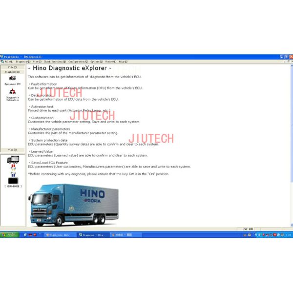 Hino Bowie Truck Excavator Diagnostic Scanner HINO Diagnostic EXplorer With D630 Laptop