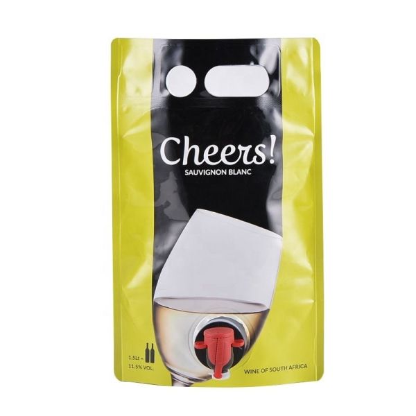 2L 3L 4L 5L 10L 20L 1.5 Litre Wine Pouch Alkali Resistant Wine Packaging With Valve