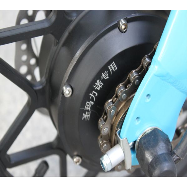 Blue Small Light Foldable Electric Bicycle 14 Inch Aluminum Alloy