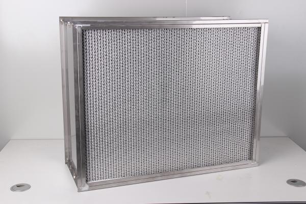 SS Frame Hepa Panel Filter , Aluminum Foil Hepa Air Filter High Temp Resistance 400℃