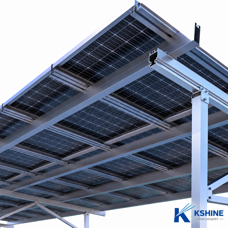 Custom AL6005-T5 Aluminum Solar Carport Mounting Structure for Commercial Parking, EV Charging and Photovoltaic PV Systems