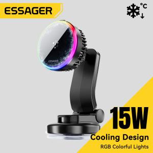 ESSAGER T2 15W Wireless Fast Charging Vacuum Suction Magnetic Car Phone Holder