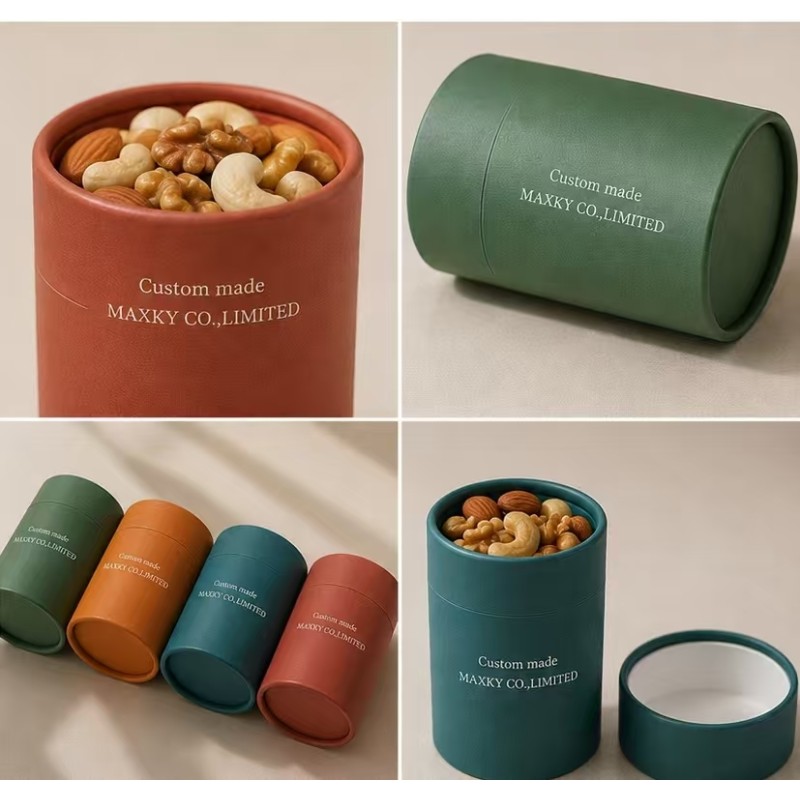 Food Safe Kraft Paper Canisters for Nuts Candy and Tea Storage
