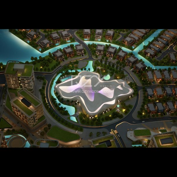 1:550 Illuminated Masterplan Model ABS Acrylic Wood