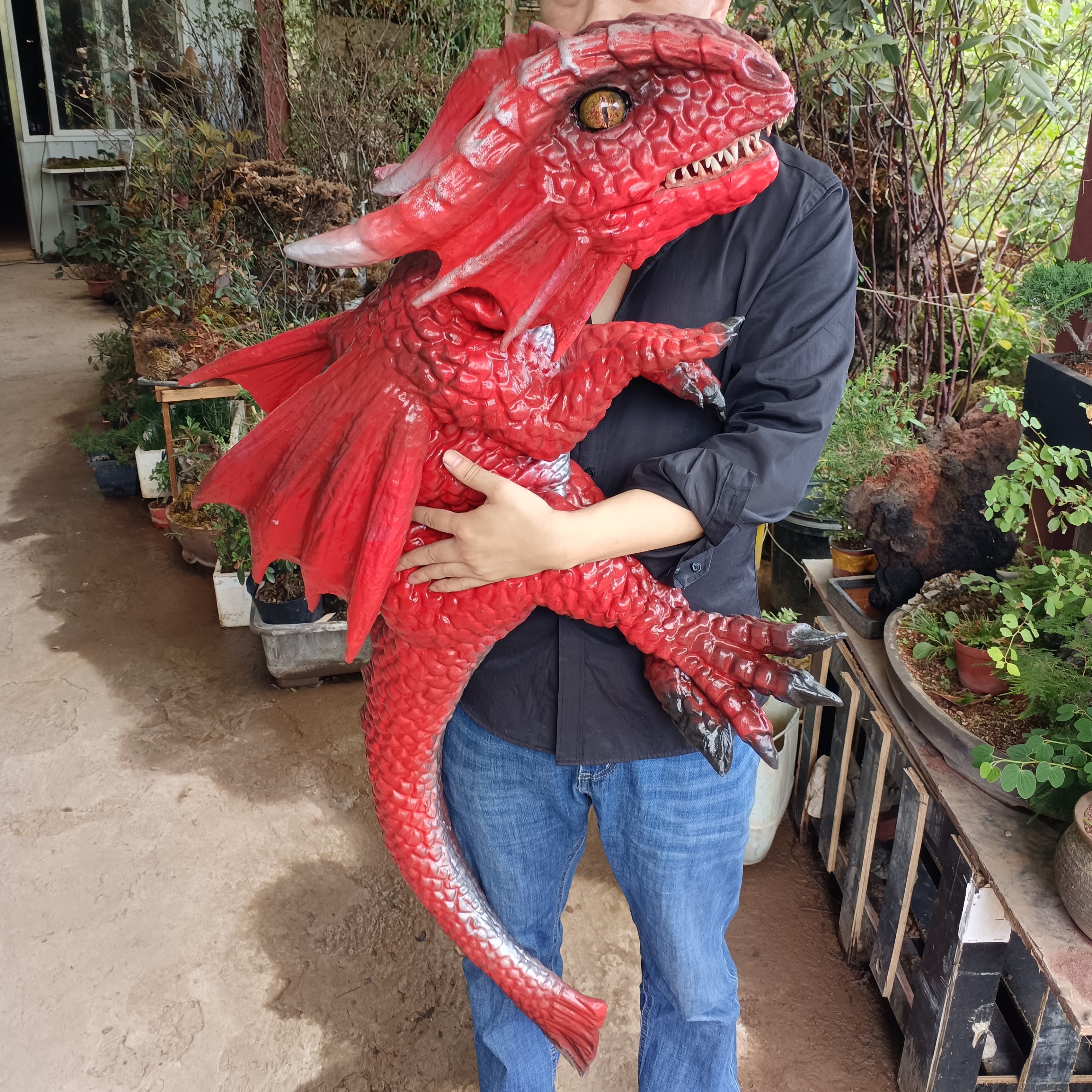 Amusement Park Animatronic Realistic Baby Dragon Puppet