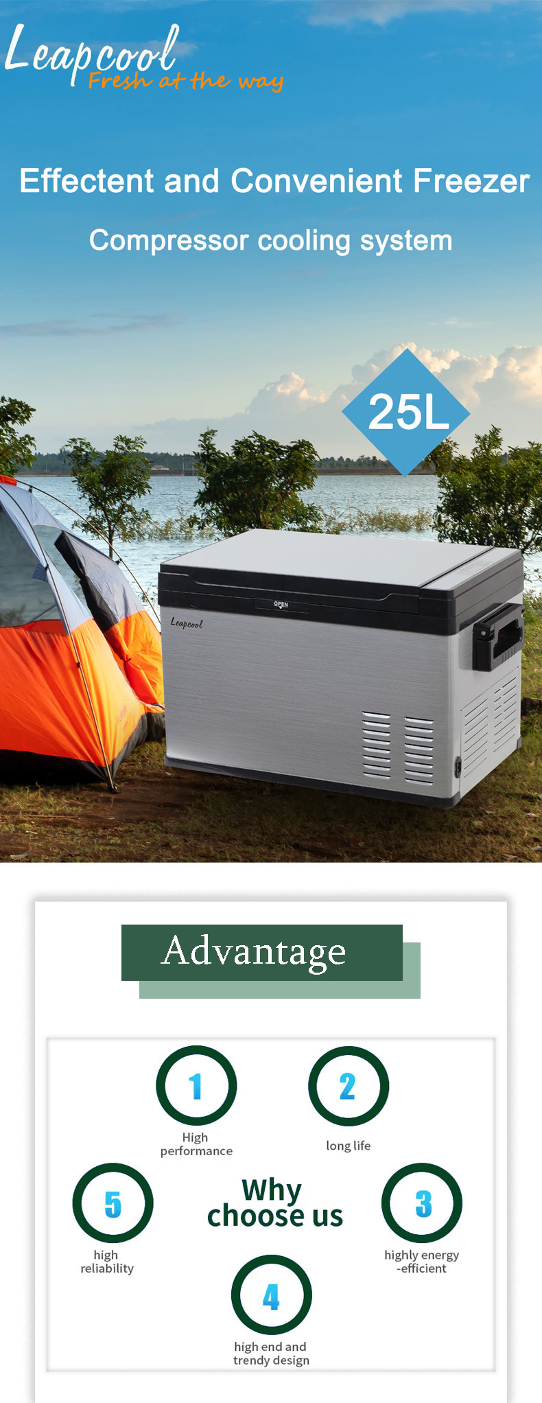 25L солнечный автомобильный морозильник для кемпинга однодверный морозильник двойной постоянный ток портативный холодильник