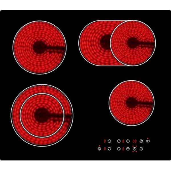 Metal Base Smoothop 270VAC 4 Burner Ceramic Cooktop