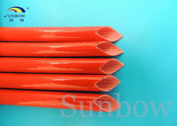 Red Color heat resistant silicone rubber fiberglass sleeving high temperature