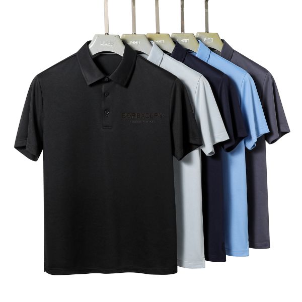 Men's Unisex Casual Short Sleeve for Polo Shirt Hot Selling Solid Pattern Printed T-Shirt Custom Logo Plain Dyed Anti-Pilling