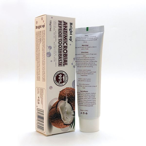 New Adult whitening Coconut Flavor Anti Microbial toothpaste fluoride free