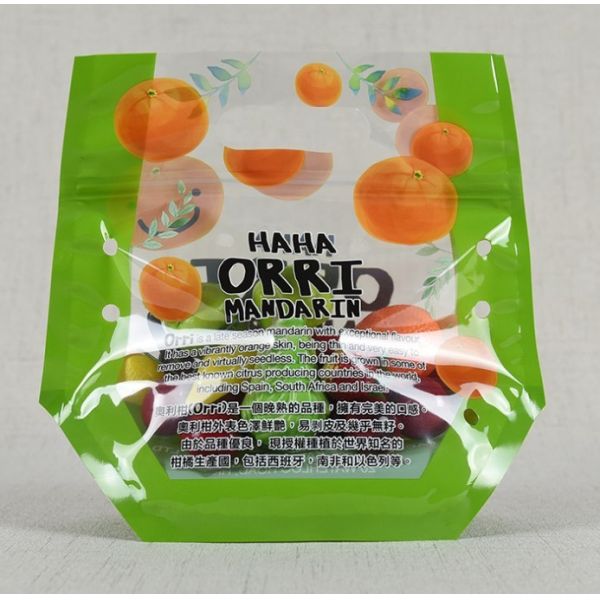 Customized Anti-Fog Fruit and Vegetable OPP Colorful Zipper Hanger Poly Bags with Gusset