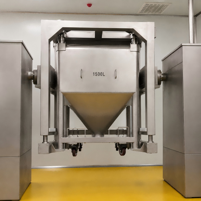 SS Pharmaceutical Mixing Equipment 3000L Automatic Lifting Hopper Mixture Machine