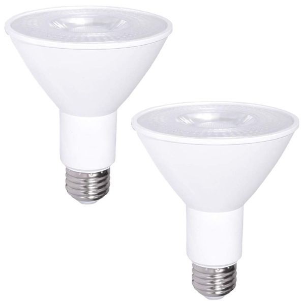 12W 100W Dimmable Waterproof E26 3000K Warm White LED Flood Light Bulb PAR30 Button Controller