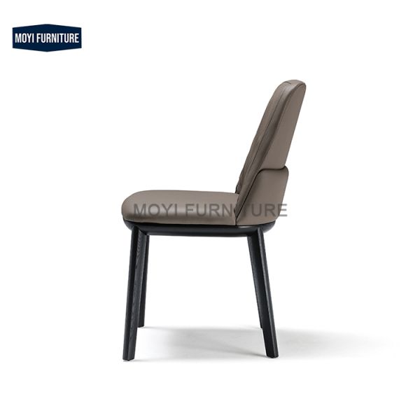 Modern Hotel Wooden Restaurant Chairs Luxury Solid Wood Upholstered Leather Dining Chair for Banquet Dining Room Furniture
