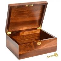 Acacia Wood Decorative Wooden Packaging Box Hand Crafted Wooden Box With Hinged Lid